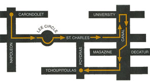 Krewe of Carrollton Route Map
